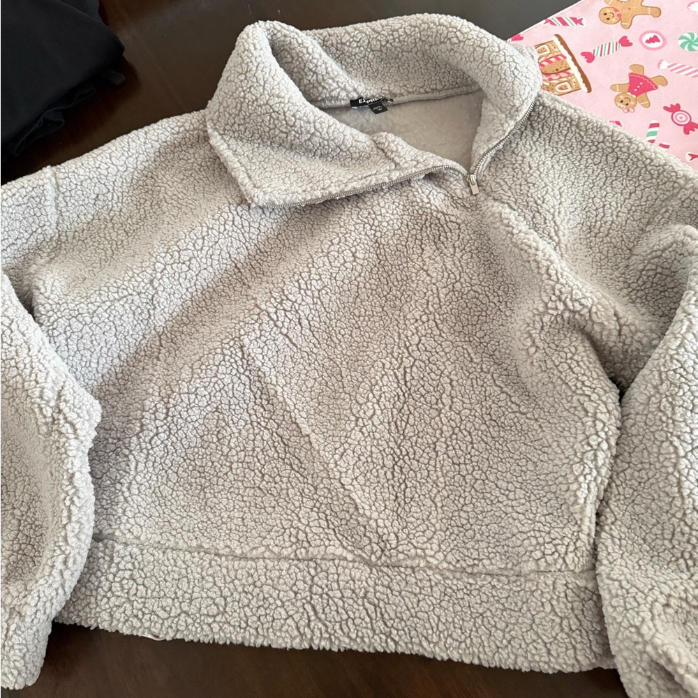 Express Light  peach Teddy Jacket